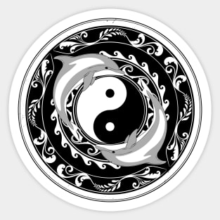 Yin Yang Dolphins Sticker